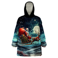 Skeleton Santa Claus Wearable Blanket Hoodie Santa Claus Is Coming To Town - Wonder Print Shop