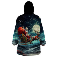 Skeleton Santa Claus Wearable Blanket Hoodie Santa Claus Is Coming To Town - Wonder Print Shop