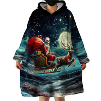 Skeleton Santa Claus Wearable Blanket Hoodie Santa Claus Is Coming To Town - Wonder Print Shop