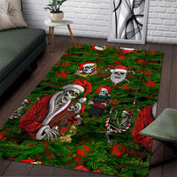 Skeleton Santa Claus Area Rug Multi Skeleton Santa Pattern Ugly Christmas - Wonder Print Shop