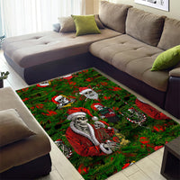 Skeleton Santa Claus Area Rug Multi Skeleton Santa Pattern Ugly Christmas - Wonder Print Shop