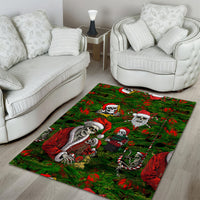 Skeleton Santa Claus Area Rug Multi Skeleton Santa Pattern Ugly Christmas - Wonder Print Shop