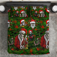 Skeleton Santa Claus Bedding Set Multi Skeleton Santa Pattern Ugly Christmas - Wonder Print Shop