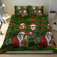 Skeleton Santa Claus Bedding Set Multi Skeleton Santa Pattern Ugly Christmas - Wonder Print Shop