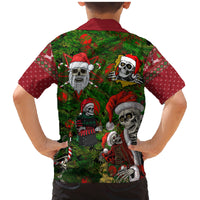 Skeleton Santa Claus Family Matching Mermaid Dress and Hawaiian Shirt Multi Skeleton Santa Pattern Ugly Christmas - Wonder Print Shop