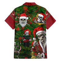 Skeleton Santa Claus Family Matching Off Shoulder Short Dress and Hawaiian Shirt Multi Skeleton Santa Pattern Ugly Christmas - Wonder Print Shop