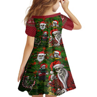 Skeleton Santa Claus Family Matching Summer Maxi Dress and Hawaiian Shirt Multi Skeleton Santa Pattern Ugly Christmas - Wonder Print Shop