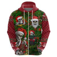 Skeleton Santa Claus Hoodie Multi Skeleton Santa Pattern Ugly Christmas - Wonder Print Shop