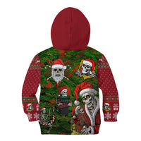 Skeleton Santa Claus Kid Hoodie Multi Skeleton Santa Pattern Ugly Christmas - Wonder Print Shop