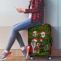 Skeleton Santa Claus Luggage Cover Multi Skeleton Santa Pattern Ugly Christmas - Wonder Print Shop