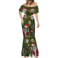 Skeleton Santa Claus Mermaid Dress Multi Skeleton Santa Pattern Ugly Christmas - Wonder Print Shop