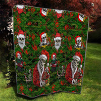 Skeleton Santa Claus Quilt Multi Skeleton Santa Pattern Ugly Christmas - Wonder Print Shop