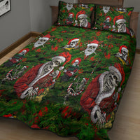 Skeleton Santa Claus Quilt Bed Set Multi Skeleton Santa Pattern Ugly Christmas - Wonder Print Shop