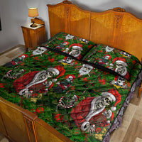 Skeleton Santa Claus Quilt Bed Set Multi Skeleton Santa Pattern Ugly Christmas - Wonder Print Shop