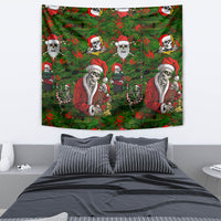 Skeleton Santa Claus Tapestry Multi Skeleton Santa Pattern Ugly Christmas - Wonder Print Shop