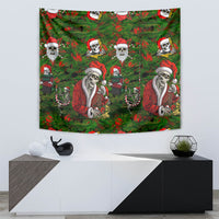 Skeleton Santa Claus Tapestry Multi Skeleton Santa Pattern Ugly Christmas - Wonder Print Shop