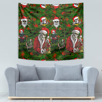 Skeleton Santa Claus Tapestry Multi Skeleton Santa Pattern Ugly Christmas - Wonder Print Shop