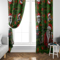 Skeleton Santa Claus Window Curtain Multi Skeleton Santa Pattern Ugly Christmas - Wonder Print Shop