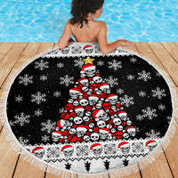Skull Santa Beach Blanket Tree Skull Santa Ugly Christmas - Wonder Print Shop