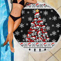 Skull Santa Beach Blanket Tree Skull Santa Ugly Christmas - Wonder Print Shop