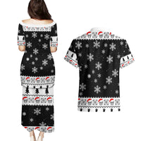 Skull Santa Couples Matching Puletasi Dress and Hawaiian Shirt Tree Skull Santa Ugly Christmas - Wonder Print Shop
