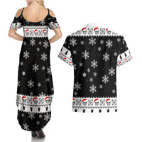 Skull Santa Couples Matching Summer Maxi Dress and Hawaiian Shirt Tree Skull Santa Ugly Christmas - Wonder Print Shop