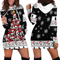 Skull Santa Hoodie Dress Tree Skull Santa Ugly Christmas - Wonder Print Shop