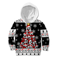 Skull Santa Kid Hoodie Tree Skull Santa Ugly Christmas - Wonder Print Shop