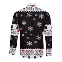 Skull Santa Long Sleeve Button Shirt Tree Skull Santa Ugly Christmas - Wonder Print Shop