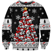 Skull Santa Sweatshirt Tree Skull Santa Ugly Christmas - Wonder Print Shop