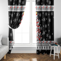 Skull Santa Window Curtain Tree Skull Santa Ugly Christmas - Wonder Print Shop