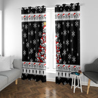 Skull Santa Window Curtain Tree Skull Santa Ugly Christmas - Wonder Print Shop