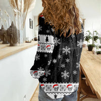 Skull Santa Women Casual Shirt Tree Skull Santa Ugly Christmas - Wonder Print Shop