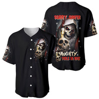 Skeleton Santa Claus Baseball Jersey Sorry Santa Naughty Just Feels So Nice - Wonder Print Shop