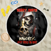 Skeleton Santa Claus Beach Blanket Sorry Santa Naughty Just Feels So Nice - Wonder Print Shop