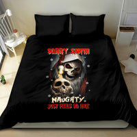 Skeleton Santa Claus Bedding Set Sorry Santa Naughty Just Feels So Nice - Wonder Print Shop