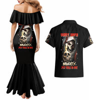 Skeleton Santa Claus Couples Matching Mermaid Dress and Hawaiian Shirt Sorry Santa Naughty Just Feels So Nice - Wonder Print Shop