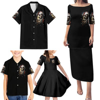 Skeleton Santa Claus Family Matching Puletasi Dress and Hawaiian Shirt Sorry Santa Naughty Just Feels So Nice - Wonder Print Shop