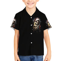 Skeleton Santa Claus Family Matching Short Sleeve Bodycon Dress and Hawaiian Shirt Sorry Santa Naughty Just Feels So Nice - Wonder Print Shop