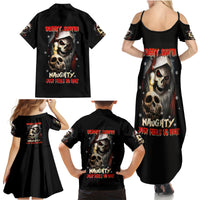 Skeleton Santa Claus Family Matching Summer Maxi Dress and Hawaiian Shirt Sorry Santa Naughty Just Feels So Nice - Wonder Print Shop