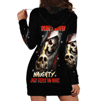 Skeleton Santa Claus Hoodie Dress Sorry Santa Naughty Just Feels So Nice - Wonder Print Shop