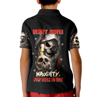 Skeleton Santa Claus Kid Polo Shirt Sorry Santa Naughty Just Feels So Nice - Wonder Print Shop