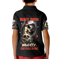 Skeleton Santa Claus Kid Polo Shirt Sorry Santa Naughty Just Feels So Nice - Wonder Print Shop