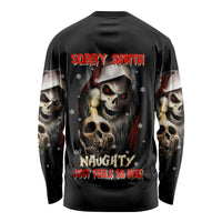 Skeleton Santa Claus Long Sleeve Shirt Sorry Santa Naughty Just Feels So Nice - Wonder Print Shop
