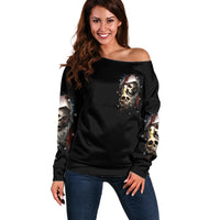 Skeleton Santa Claus Off Shoulder Sweater Sorry Santa Naughty Just Feels So Nice - Wonder Print Shop