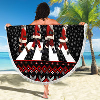 Skeleton Santa Claus Beach Blanket Santa Claus Is Coming Cross Street - Wonder Print Shop