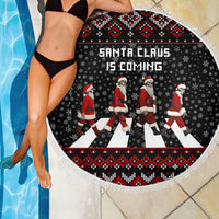 Skeleton Santa Claus Beach Blanket Santa Claus Is Coming Cross Street - Wonder Print Shop