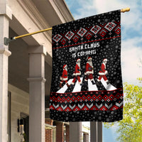 Skeleton Santa Claus Garden Flag Santa Claus Is Coming Cross Street - Wonder Print Shop