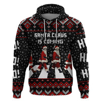 Skeleton Santa Claus Hoodie Santa Claus Is Coming Cross Street - Wonder Print Shop