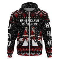 Skeleton Santa Claus Hoodie Santa Claus Is Coming Cross Street - Wonder Print Shop